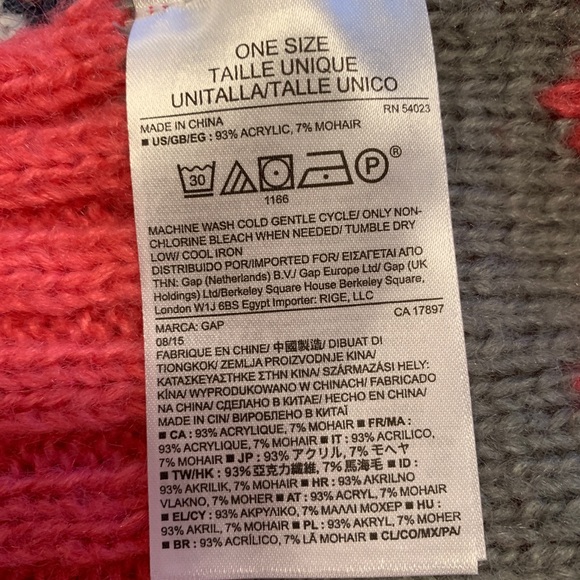 Bright pink/gray scarf,The Gap!! Like new - Picture 6 of 8
